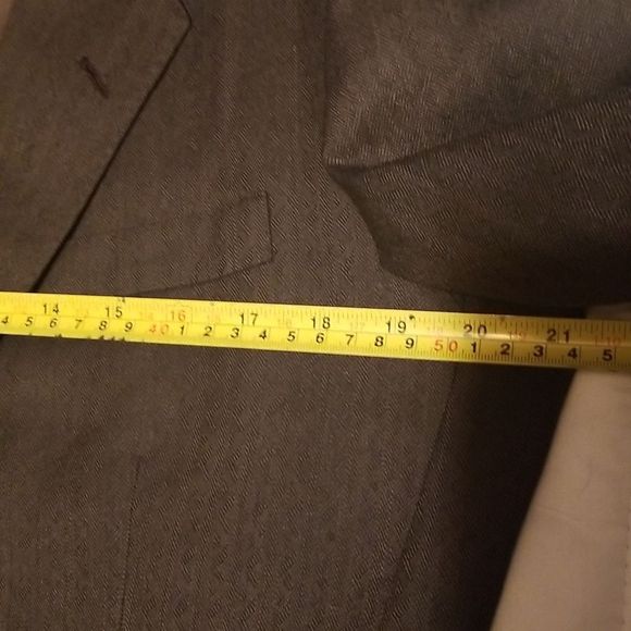 Lanvin Paris Brown Virgin Wool 2 Button Blazer Made In USA 40R Pattern - Picture 14 of 16